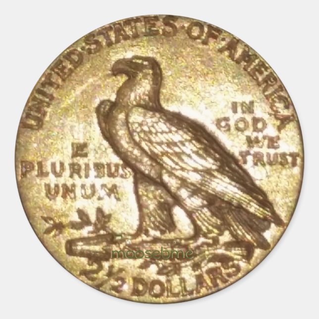 Autocollant 1912 2 1/2 Dollar Gold Eagle (Devant)
