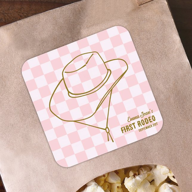 Autocollant 1er Rodéo Vachère Rose 1er Anniversair (First Rodeo Pink Cowgirl 1st Birthday Sticker
)