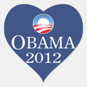 Autocollant 2012 de coeur de Barack Obama