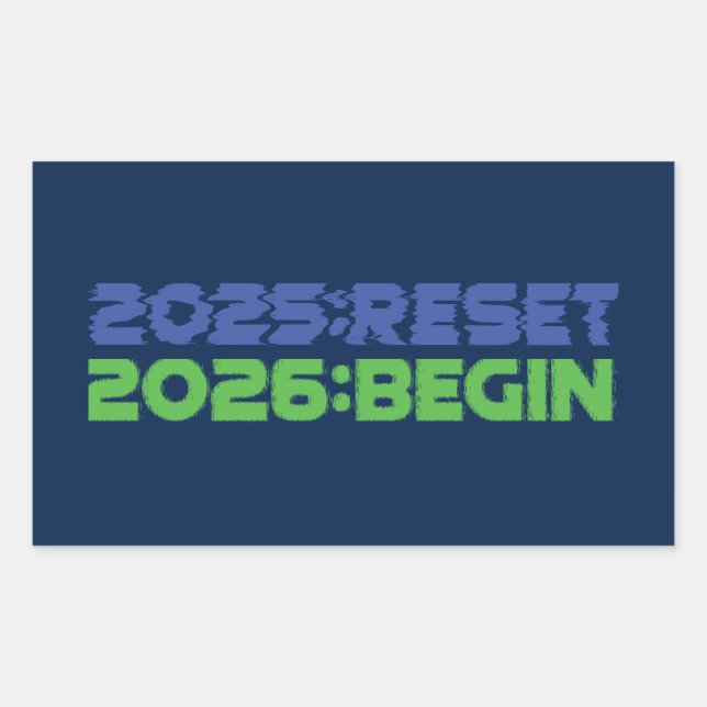 Autocollant 2025:RESET/2026:COMMENCER (Devant)