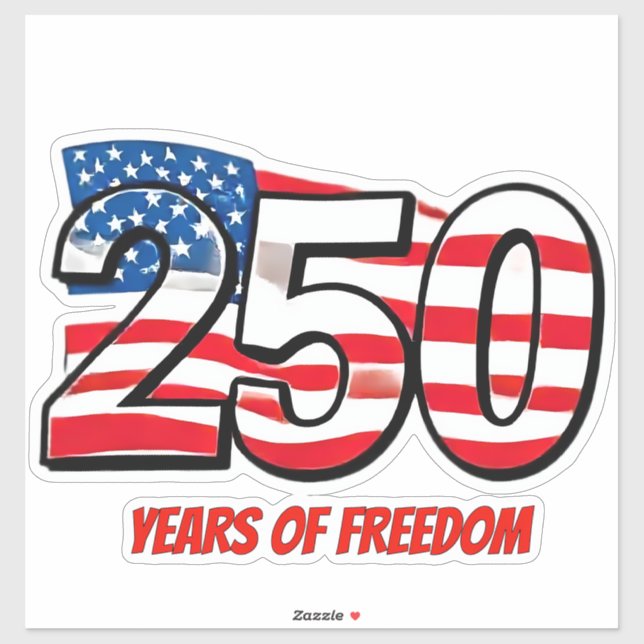 Autocollant 250e anniversaire des États-Unis | 250 (Feuille)