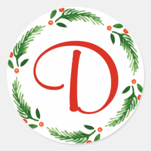 Autocollant 2 de monogramme de guirlande de Noël