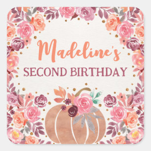 Autocollant 2e anniversaire Little Pumpkin Boho Fl