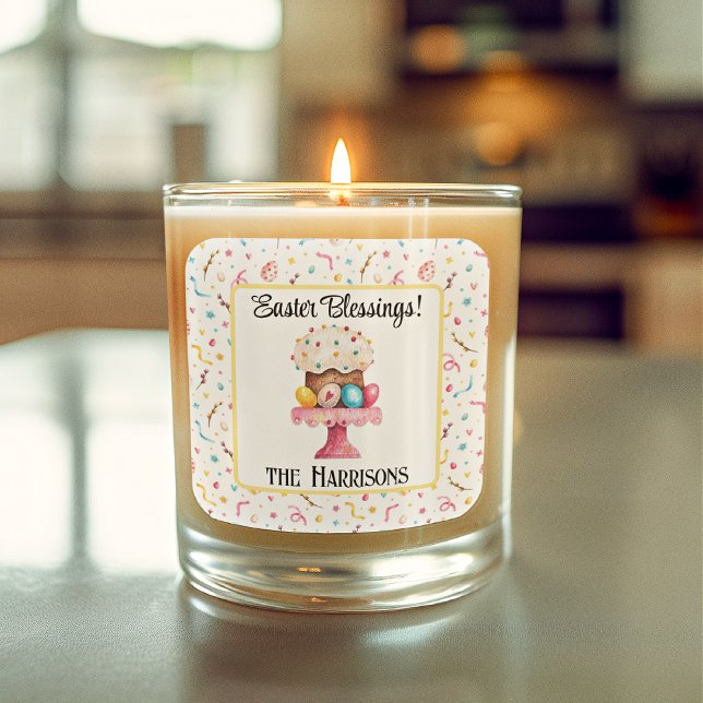 Autocollant 3 pouces, nom | Bénédictions de Pâques (Créateur téléchargé)
