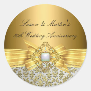 Autocollant 50e anniversaire de mariage Elegant Da