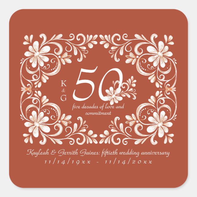 Autocollant 50e anniversaire de mariage Sunset Rus (Devant)