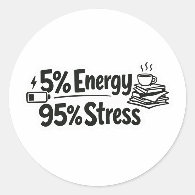 Autocollant 5% Énergie 95% Stress (Devant)