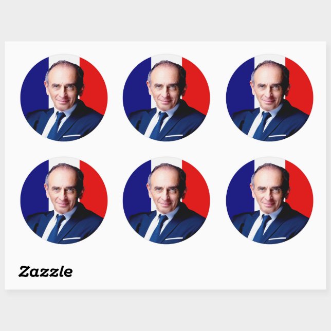 Autocollant 7.6 cm,  Zemmour Président 2022 (Feuille)