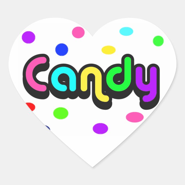 Autocollant à coeur de bonbons (Devant)