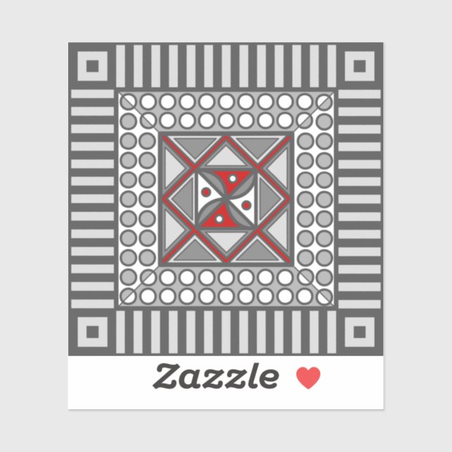 Autocollant à contour géométrique alterné (Feuille)