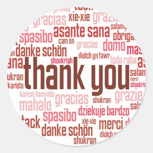 autocollant à enveloppe rouge Merci (Devant)