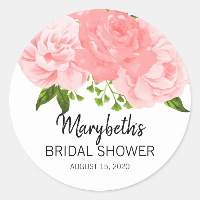 Autocollant à Fête des mariées florale à l'aquarel (Devant)