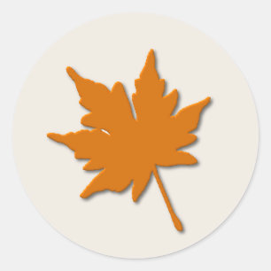 Autocollant à feuille d'automne orange
