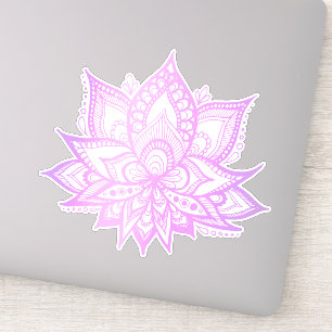 Autocollant à fleurs de lotus violet Boho