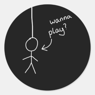 autocollant à la figure "hangman" tiré à la main