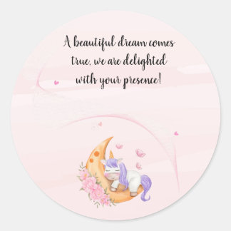 autocollant à licorne Merci