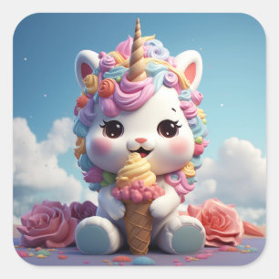 Autocollant à licorne mignon