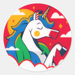 Autocollant à licorne mignon