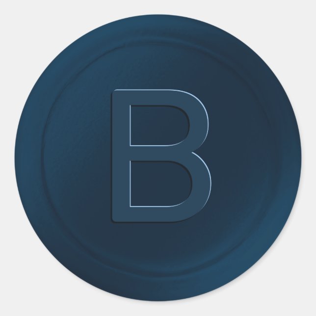 Autocollant à lunettes bleu marine à une seule let (Devant)