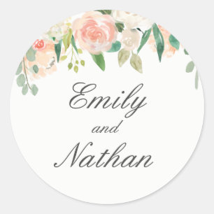Autocollant à Mariage floral à poudre