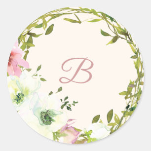 Autocollant à mariage floral rose