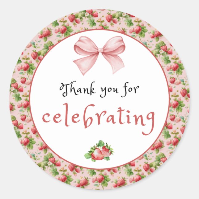 Autocollant à Merci de fraise antique (Devant)