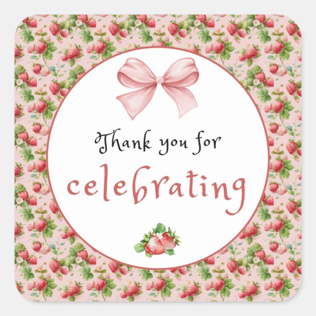 Autocollant à Merci de fraise antique (Devant)