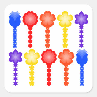Autocollant à motif de fleurs abstraites vibrantes