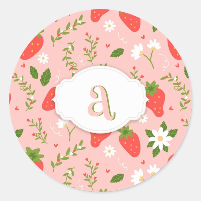 Autocollant à motif fraise mignon (Devant)