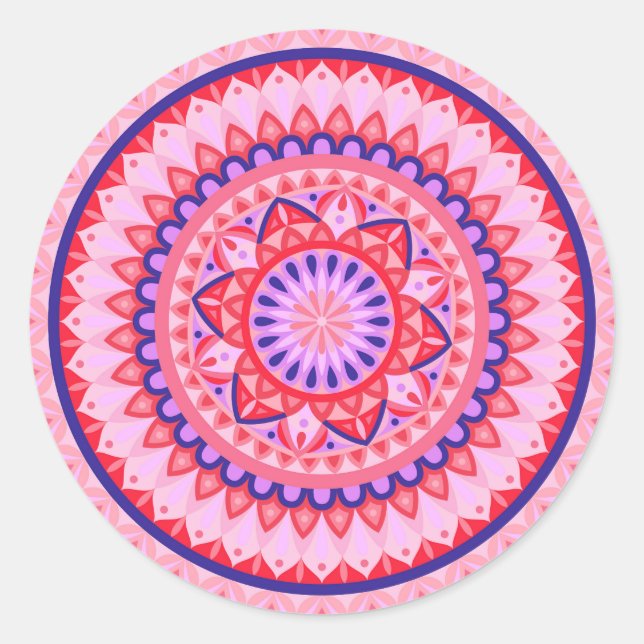 Autocollant à motif géométrique boho vibrant manda (Devant)