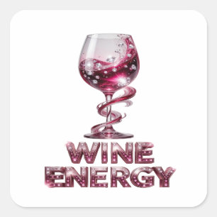 Autocollant à motif personnalisé Énergie VIN rose
