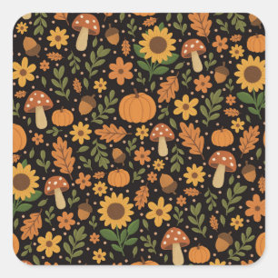 Autocollant à motif rustique de l'automne dessiné