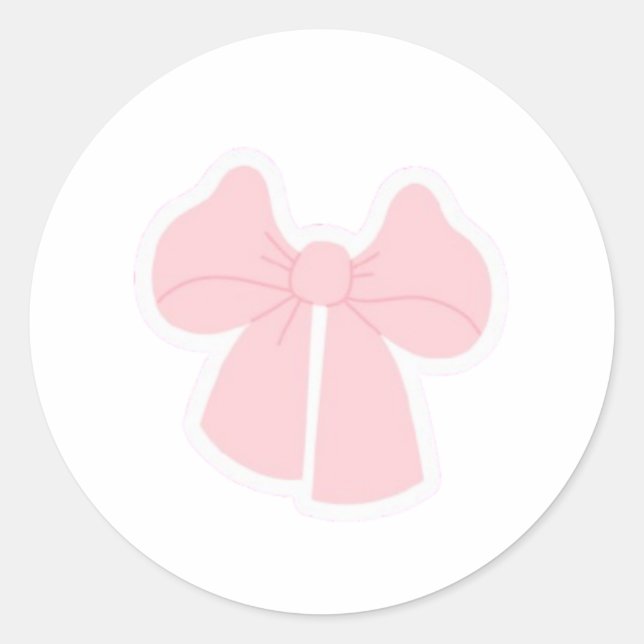 Autocollant à nœud rose pastel mignon | Coquette K (Devant)