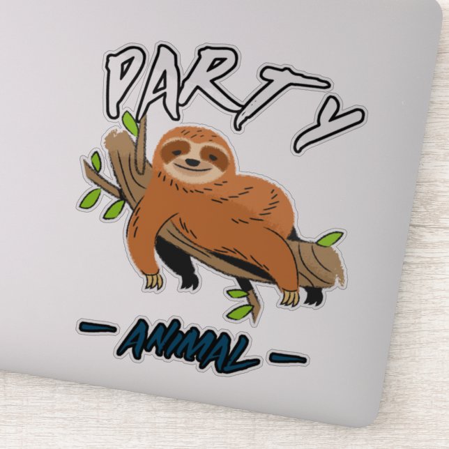 Autocollant à paresse animal de fête (Détail)