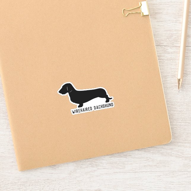 autocollant à poils durs de silhouette dachshund (Carnet)