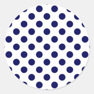 Autocollant à points bleu et blanc marine