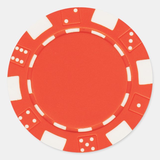 autocollant à puce de pokerchip orange (Devant)