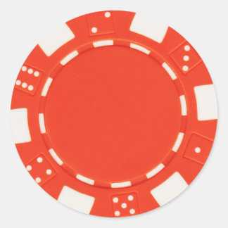 autocollant à puce de pokerchip orange