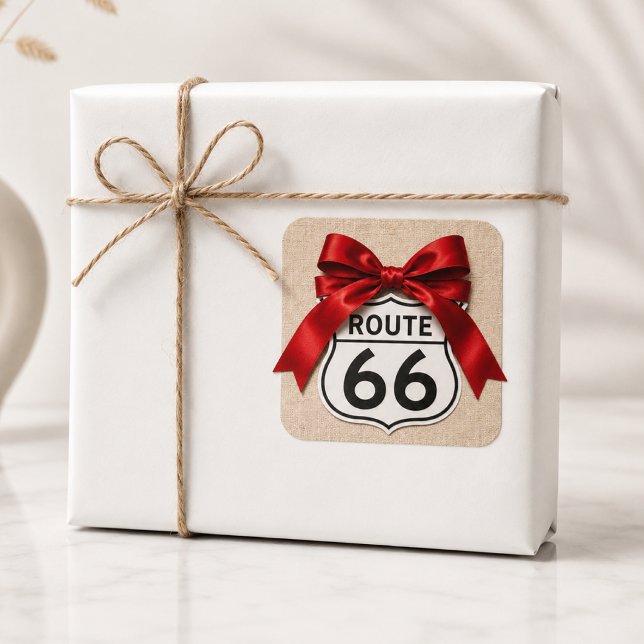 Autocollant à ruban rouge centenaire de la route 6 (Créateur téléchargé)