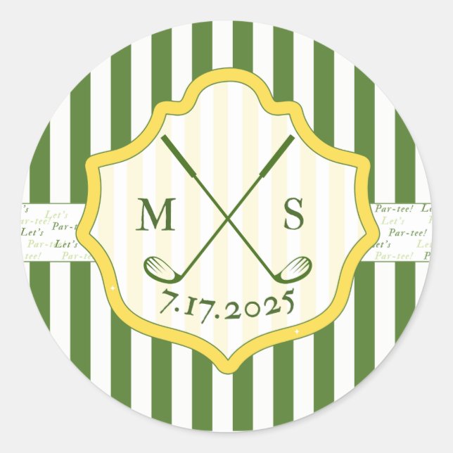 Autocollant à thème de golf personnalisé Crest  (Devant)