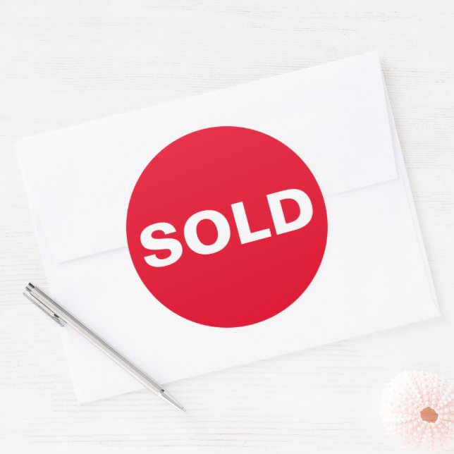 Autocollant à vendre en rouge personnalisé (Enveloppe)