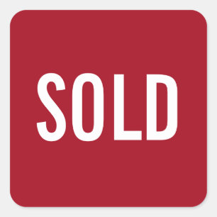 Autocollant à vendre en rouge personnalisé