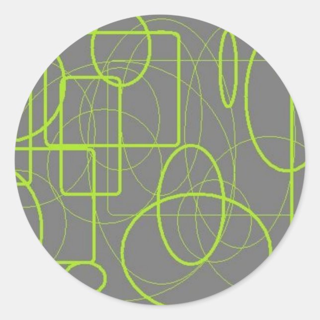 Autocollant abstrait gris et vert (Devant)