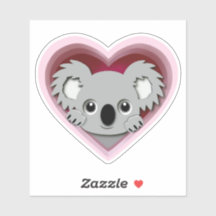 Autocollant Adorable 3D Coeur Koala Oear Love