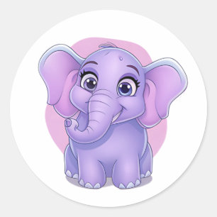 Autocollant adorable à éléphant - mignon animal de