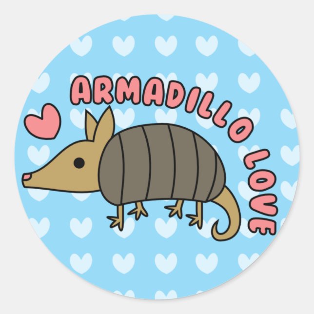Autocollant adorable Kawaii Armadillo (Devant)
