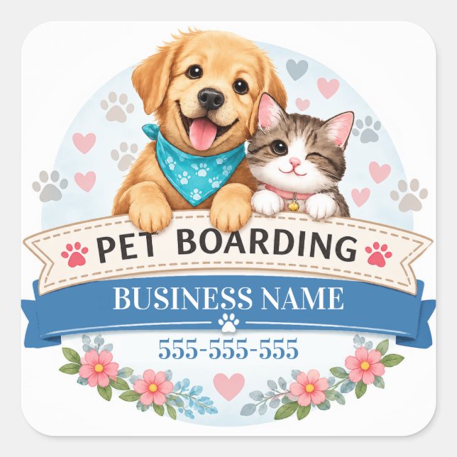 Autocollant adorable pour la pension pour animaux  (Devant)