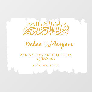 Autocollant Affiche de bienvenue Mariage blanc mod