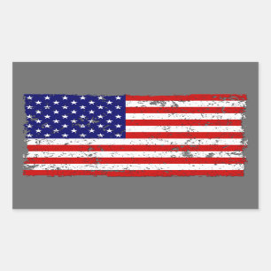 Autocollant affligé de drapeau américain