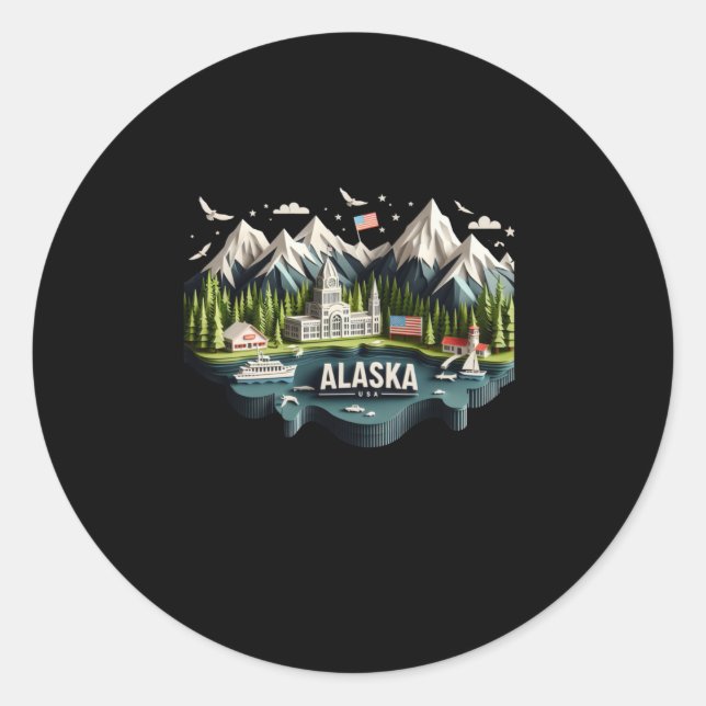 Autocollant Alaska State In Usa (Devant)